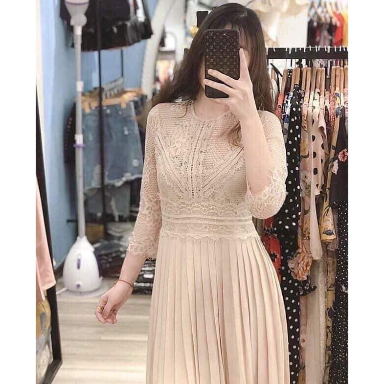 Váy dáng dài đáp ren sang trọng Zara Auth New tag có sẵn 8741/028 8741028