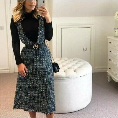 Váy tweed dáng yếm dài Zara Auth New Tag có sẵn 3440/047 3440047