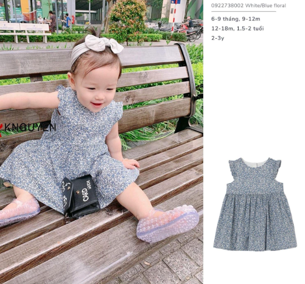 Váy hoa cotton bé gái H&M Auth New Tag có sẵn 0922738002