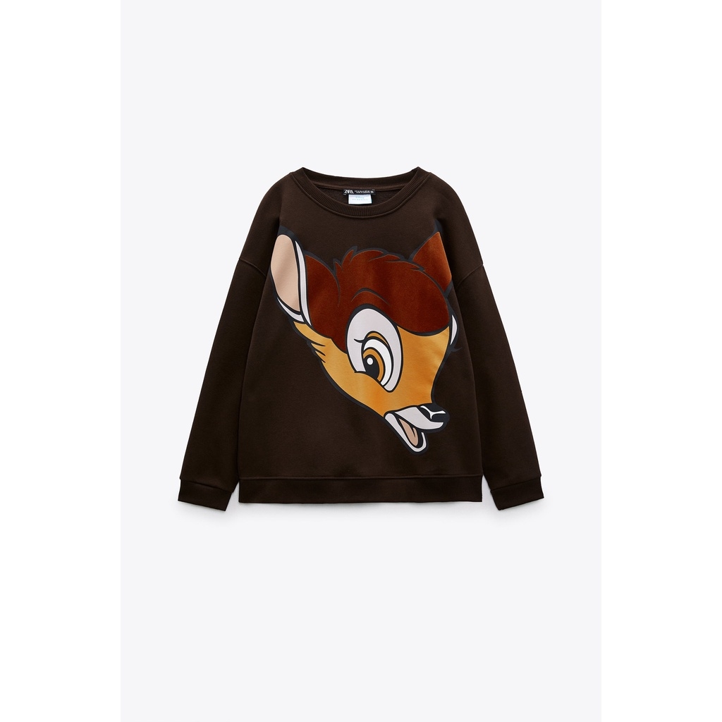 Áo nỉ Bambi lót lông dáng rộng Zara Auth New Tag có sẵn 1165/661 1165661