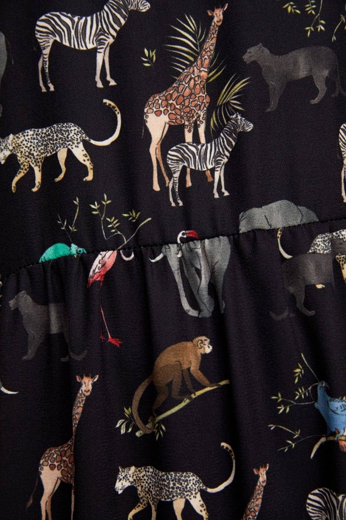 Váy suông dáng ngắn cổ tròn họa tiết animal Zara Auth New Tag có sẵn 0387/183 0387183