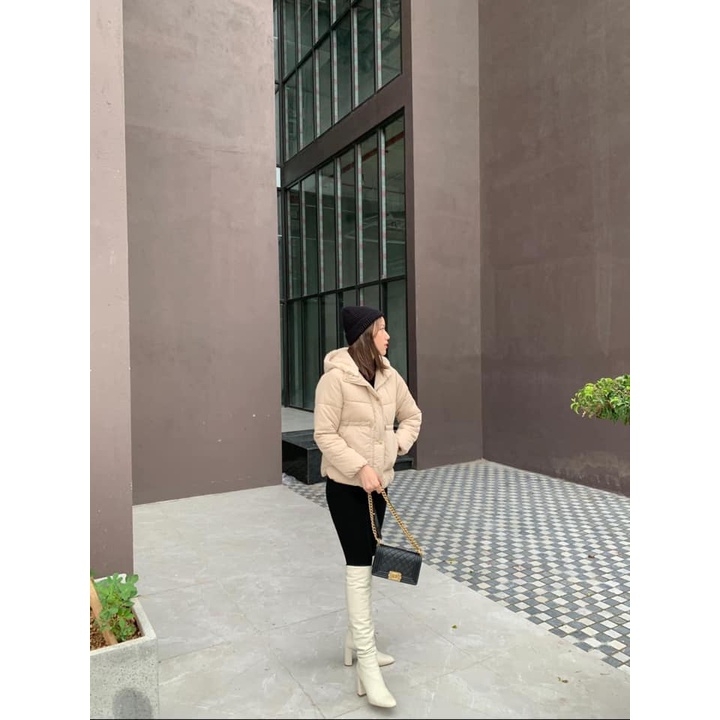 Áo khoác mùa đông chống nước lót lông mũ chun eo Zara Auth New Tag có sẵn 4341/721 4341721