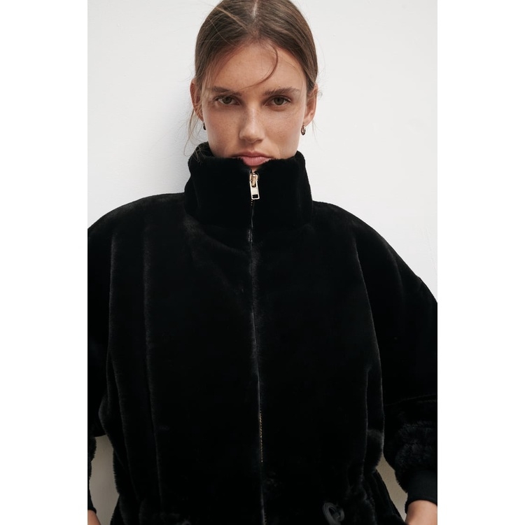 Áo khoác lông nhung chun eo Zara Auth New Tag có sẵn 4369/064 4369064