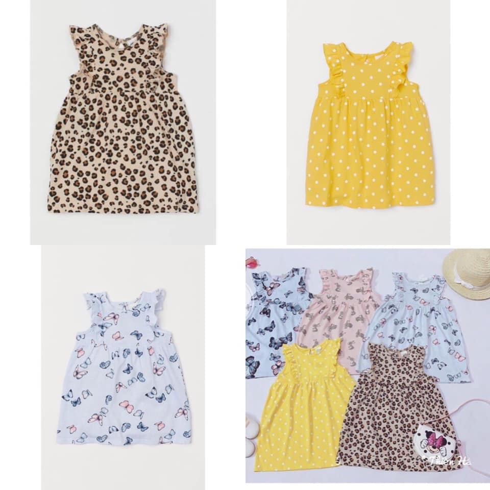 Váy cánh tiên bé gái chất liệu cotton họa tiết báo H&M Auth New Tag có sẵn 0928133002