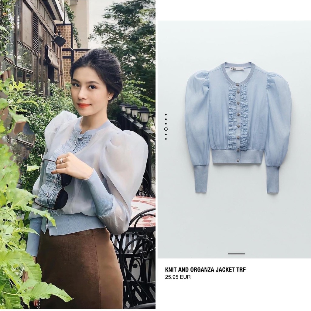 Áo khoác len phối voan Zara Auth new tag có sẵn 2488/106 2488106