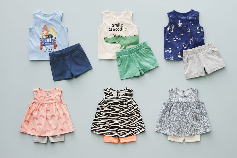 Set bộ bé trai gồm áo ba lỗ và quần short H&M Auth New Tag có sẵn 0950833003