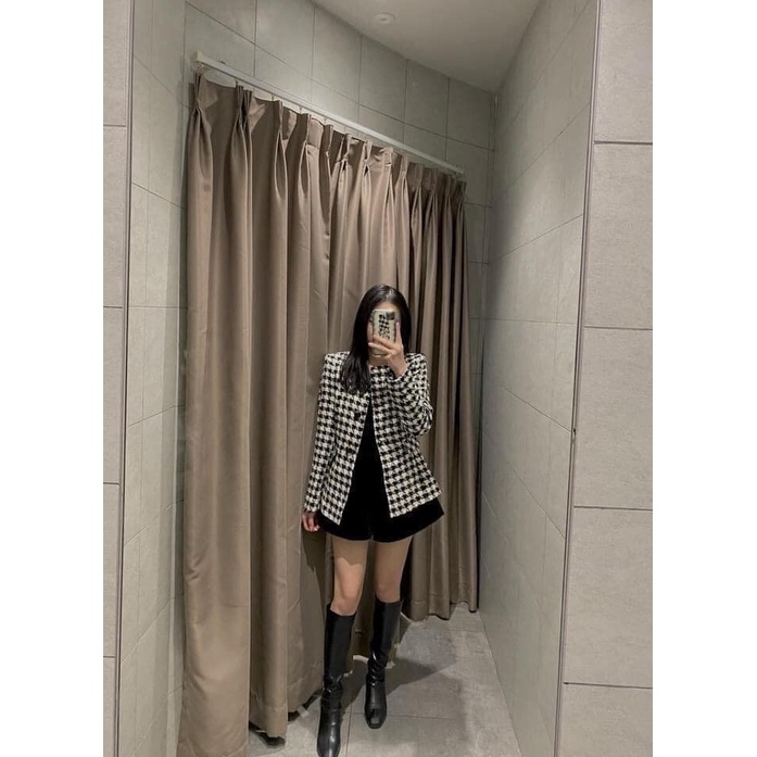 Áo khoác họa tiết Houndstooth Zara Auth New Tag có sẵn 8465/465 8465465