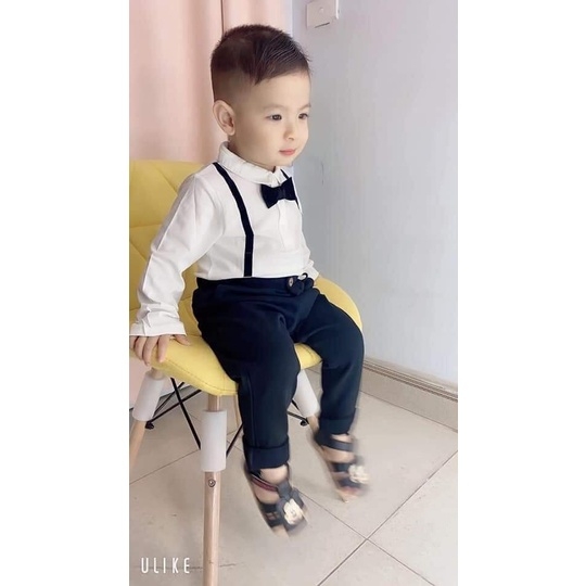 Set 3 món Công Tử Bé Trai (áo + quần + nơ) H&M Auth New Tag có sẵn 0780300002