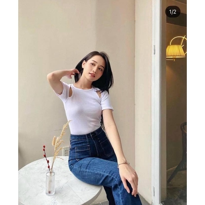 Áo dáng ngắn croptop hở vai Zara Auth New Tag có sẵn 5039/064 5039064