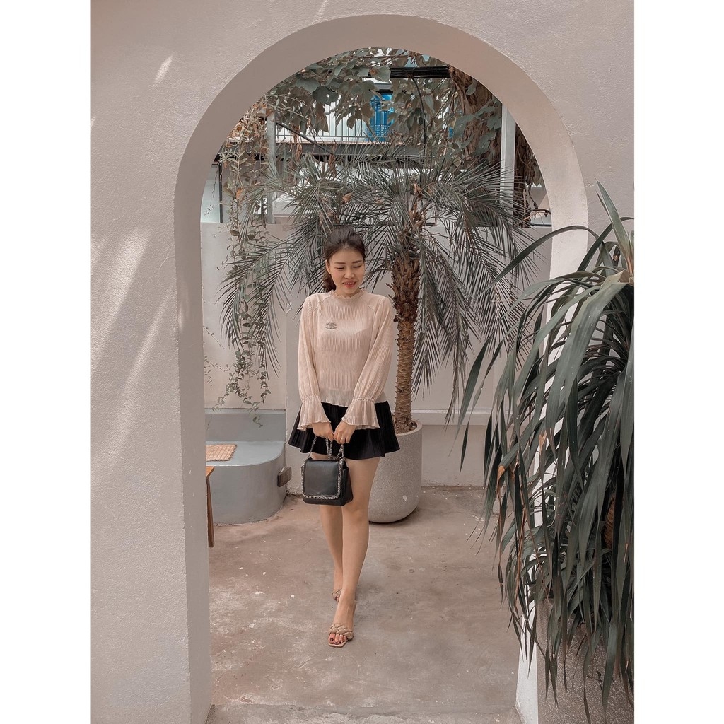 Áo blouse tiểu thư dập ly Zara Auth new tag có sẵn