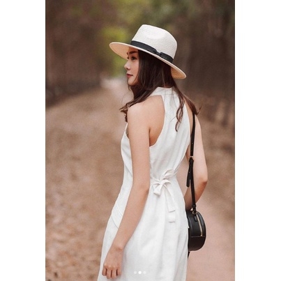 Váy cổ yếm V dáng dài Mango Auth New Tag có sẵn 43007723