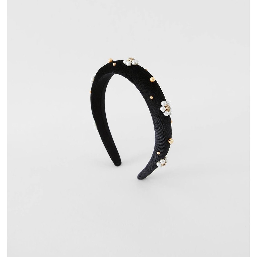 Băng đô nhung đính chi tiết hoa Zara Auth new tag có sẵn 4319/741 4319741