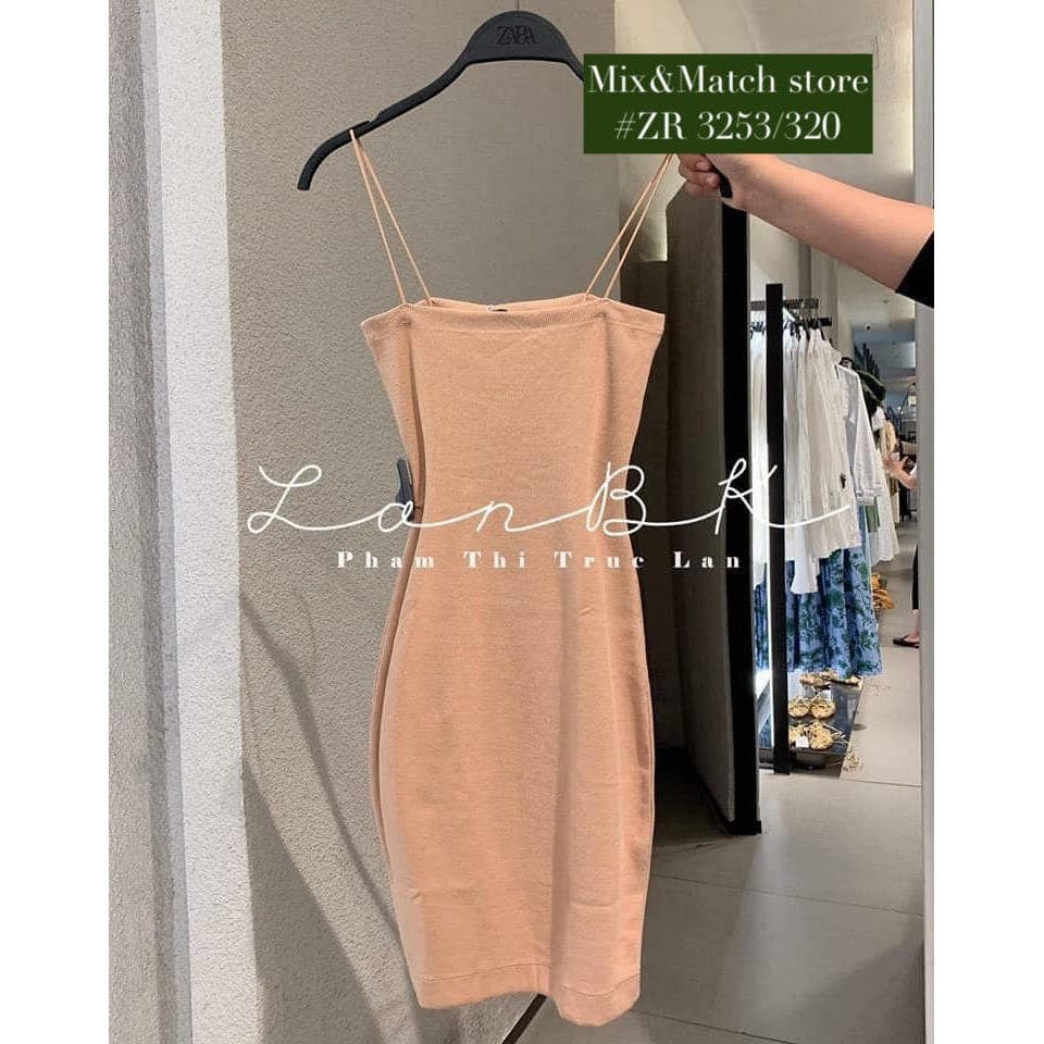 Váy hai dây ôm body Zara Auth New tag có sẵn 3253/320 3253320