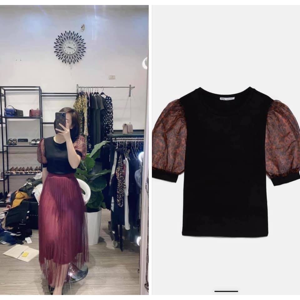 Áo phông phối ren Zara TRF Auth new tag có sẵn 5644/314 5644314