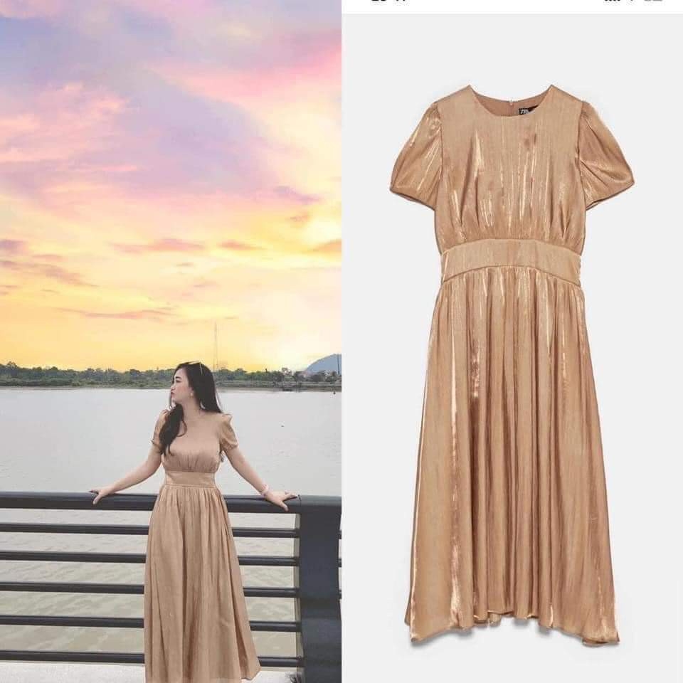 Váy dáng dài đai eo Zara Auth new tag có sẵn 4387/033 4387033