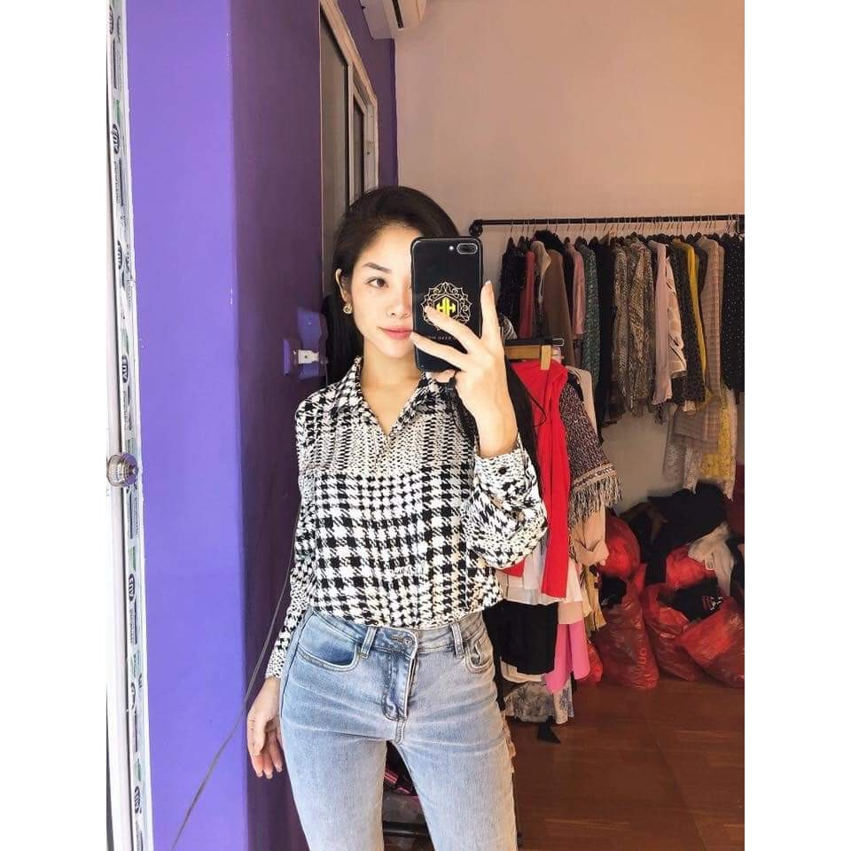 Áo sơ mi H&M kẻ Auth new tag có sẵn