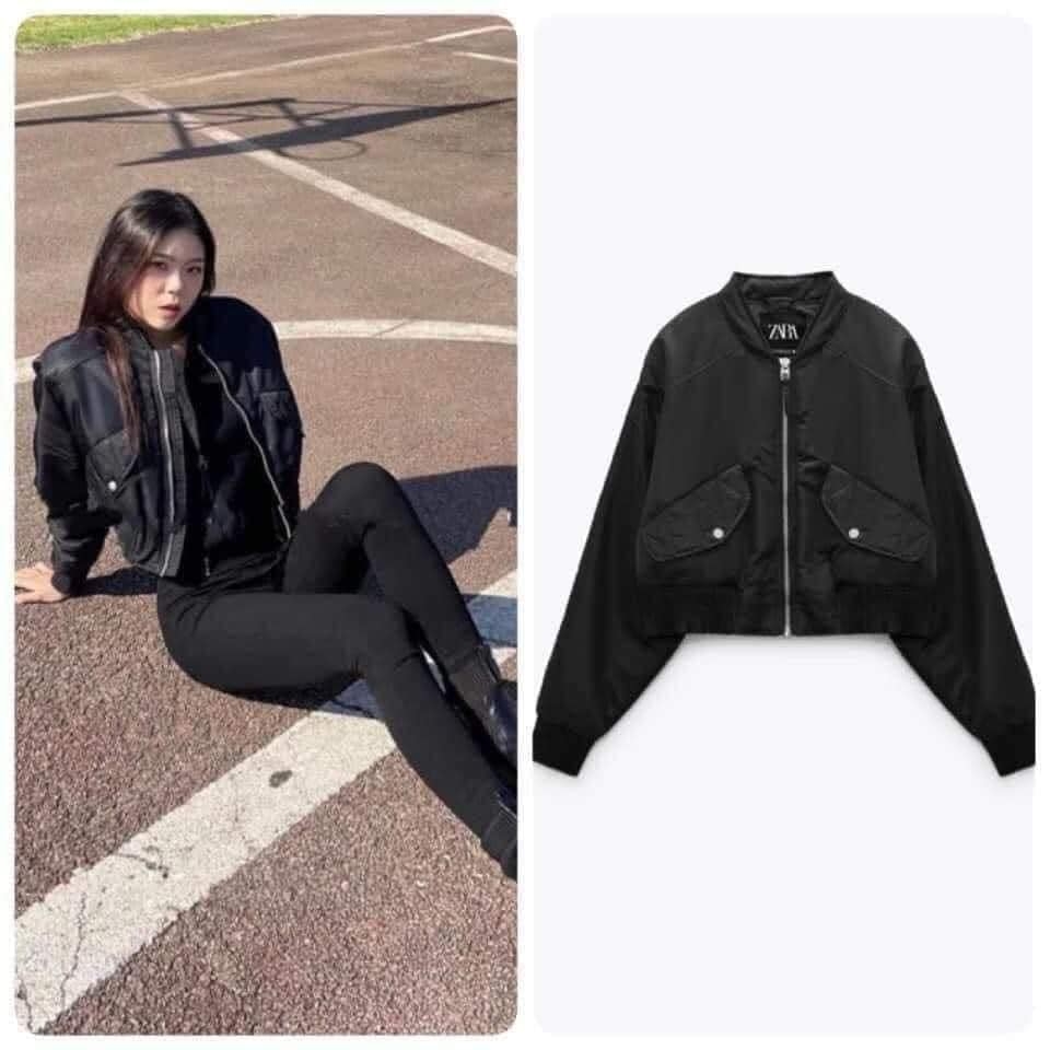 Áo Khoác Bomber Dáng Ngắn Trần Bông Zara Auth New Tag có sẵn 4341/720 4341720