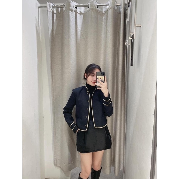 Áo khoác dạ blazer dáng ngắn Zara Auth New Tag có sẵn 2010/733 2010733