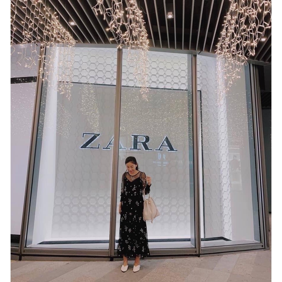 Váy phối ren dáng dài Zara Auth new tag có sẵn 7521/309 7521309