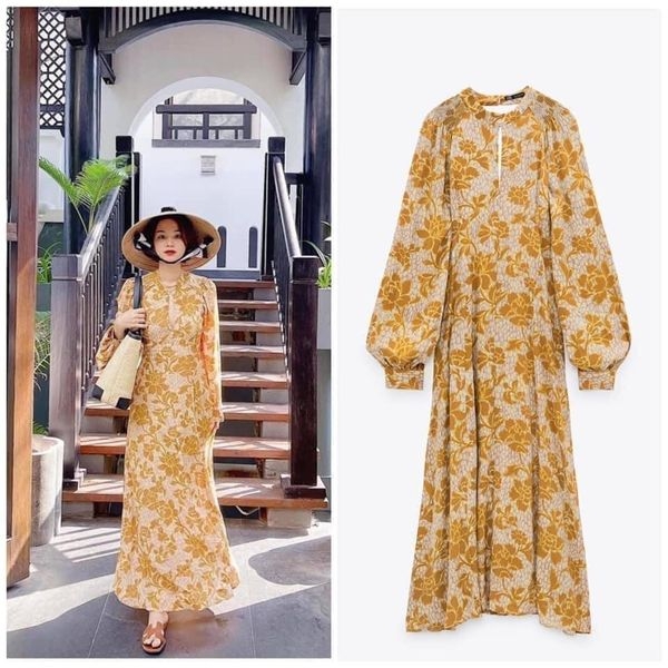 Váy cổ yếm hở lưng dáng dài Minh Hằng Zara Auth New Tag có sẵn 8429/432 8429432