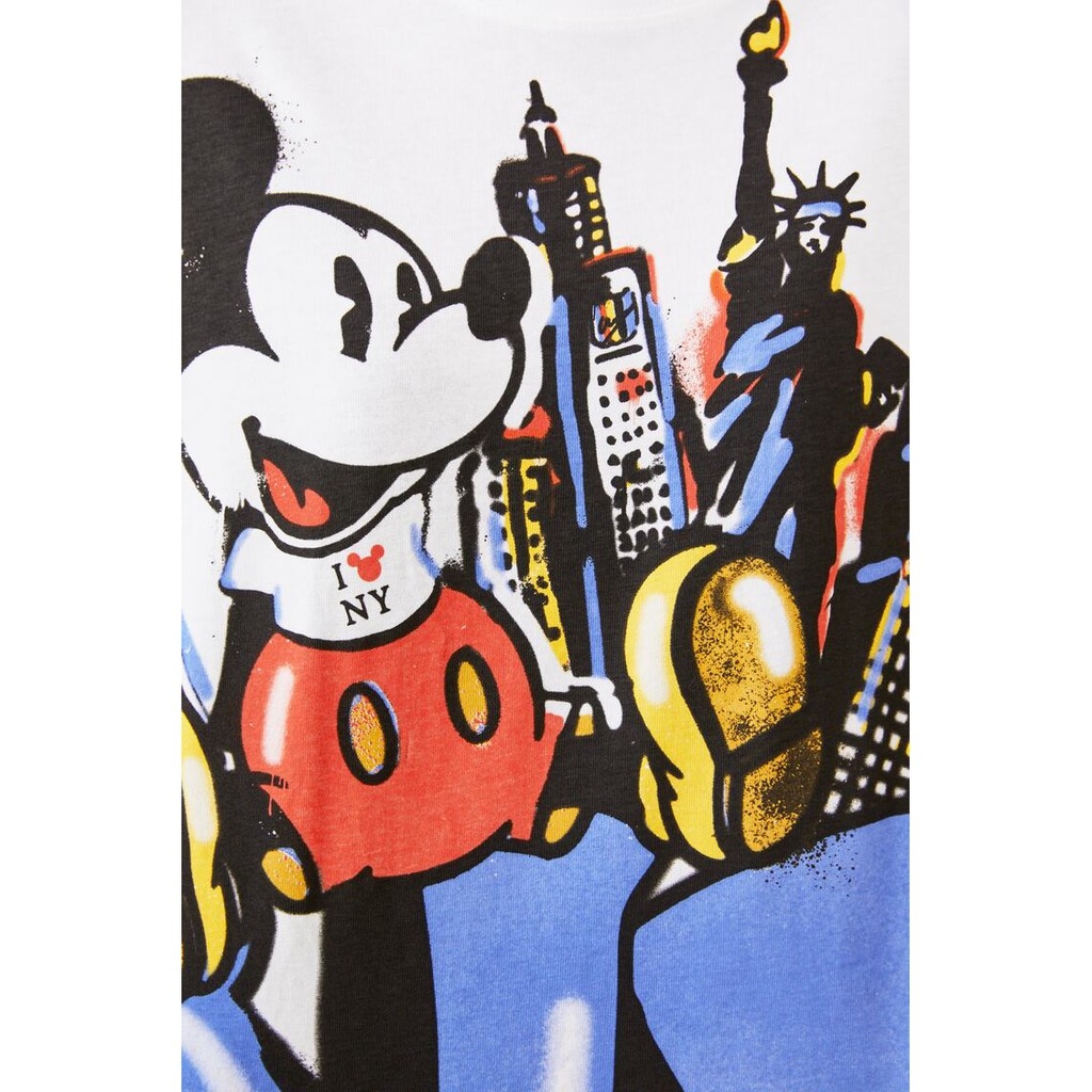 Áo phông dáng rộng Mickey in City Zara Auth new tag có sẵn 5643/808 5643808