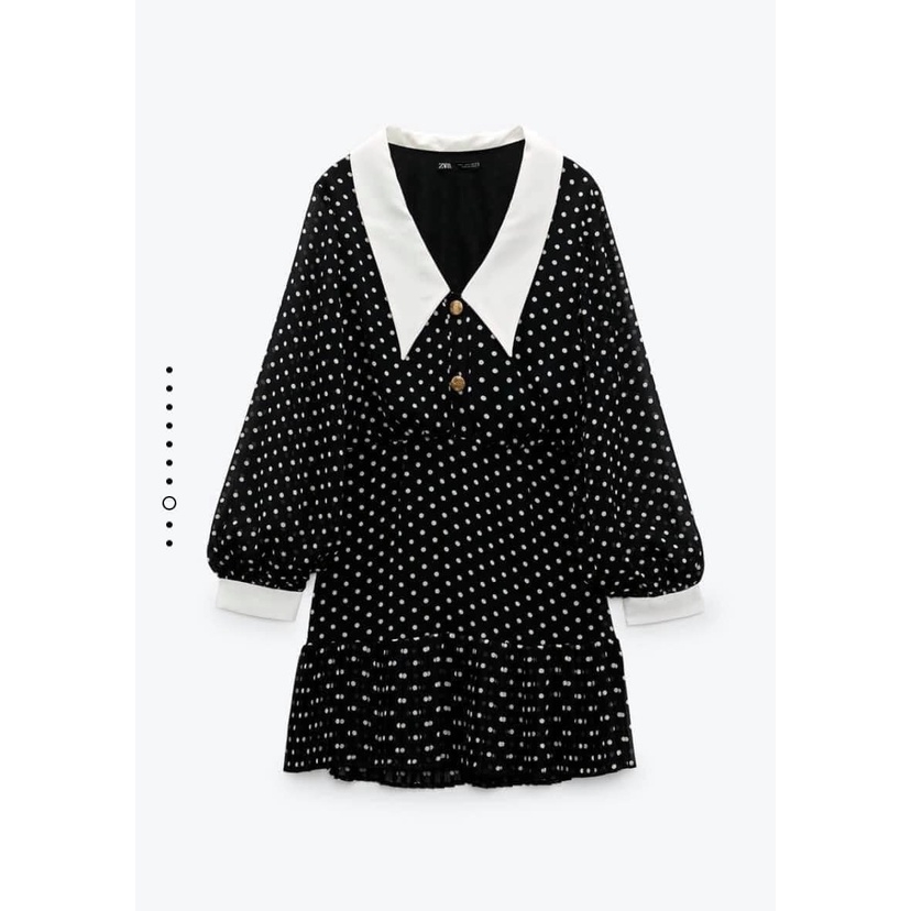 Váy chấm bi dáng ngắn chiết eo Zara Auth New Tag có sẵn 9878/199 9878199 9878/238 9878238