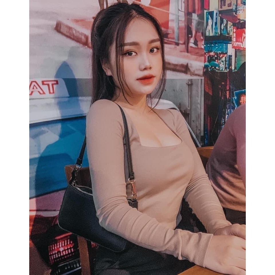 Áo Croptop cổ vuông Zara Auth new tag có sẵn 4424/810 4424810