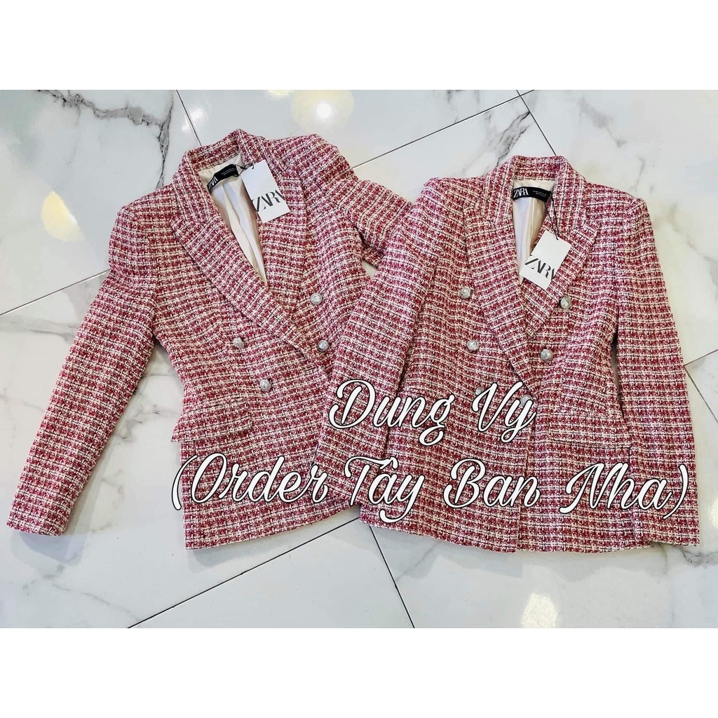 Áo khoác blazer đệm vai Zara auth new tag có sẵn 7822/107 7822107