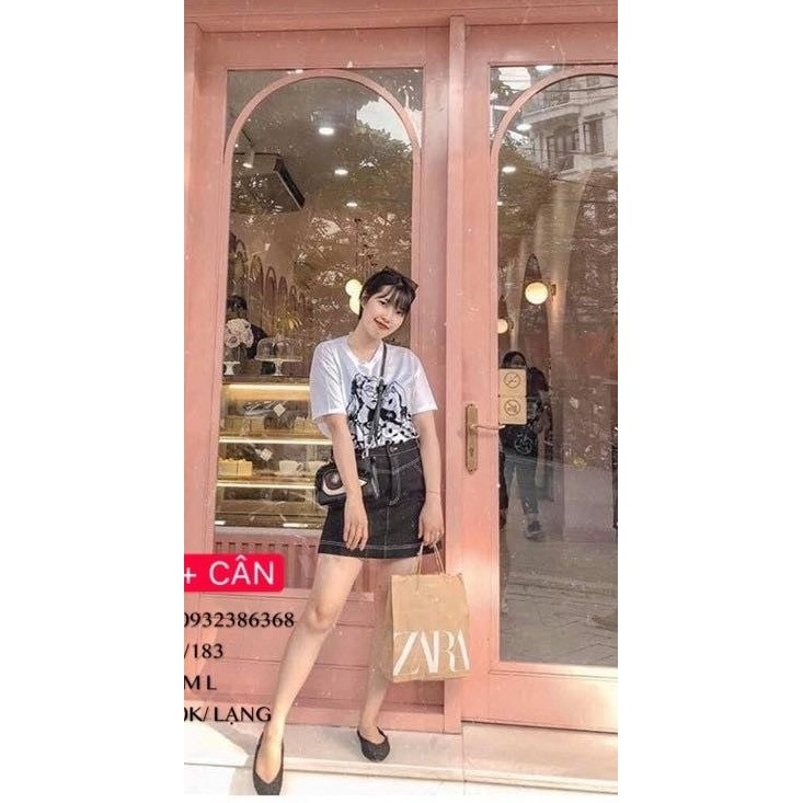 Chân váy chữ A denim Zara Auth new tag có sẵn 7385/183 7385183