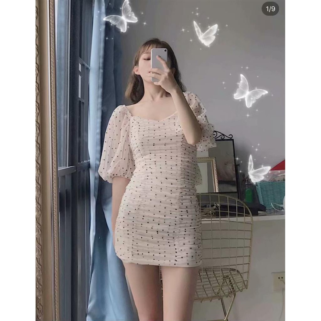 Váy ôm chấm bi dáng ngắn Zara Auth new tag có sẵn