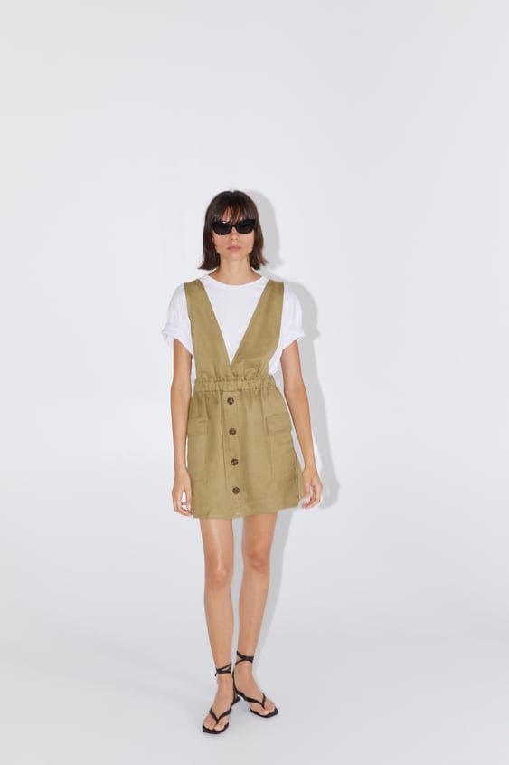 Váy yếm cổ V có túi Zara Auth New Tag có sẵn 7894/517 7894517 7909/823 7909823