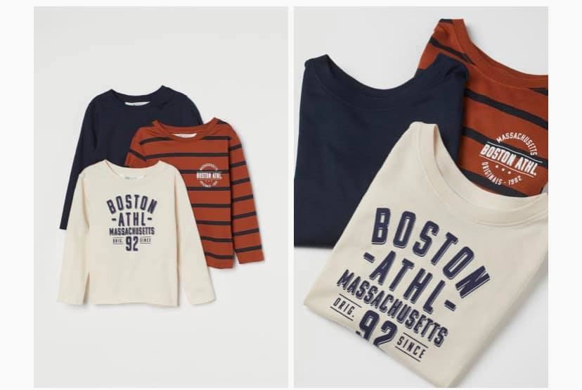 Set 3 áo phông bé trai dài tay H&M Auth New Tag có sẵn 0971079005