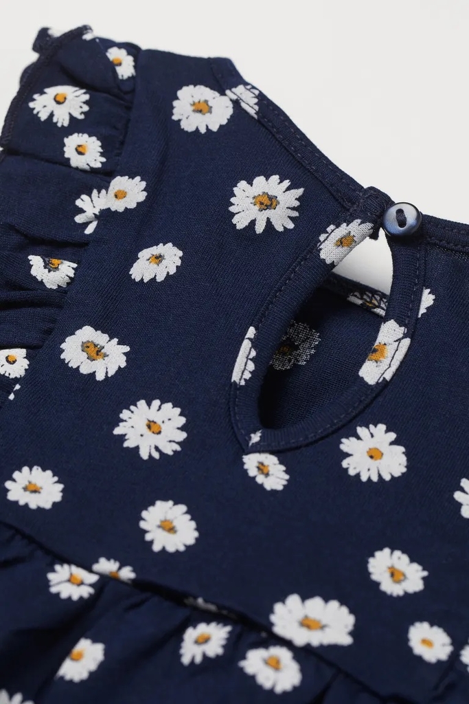 Váy cánh tiên họa tiết Daisy H&M Auth New Tag có sẵn 0928133004 Flounce-trimmed jersey dress