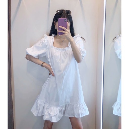 Váy cổ vuông dáng ngắn Zara Auth new tag có sẵn 7484/071 7484071