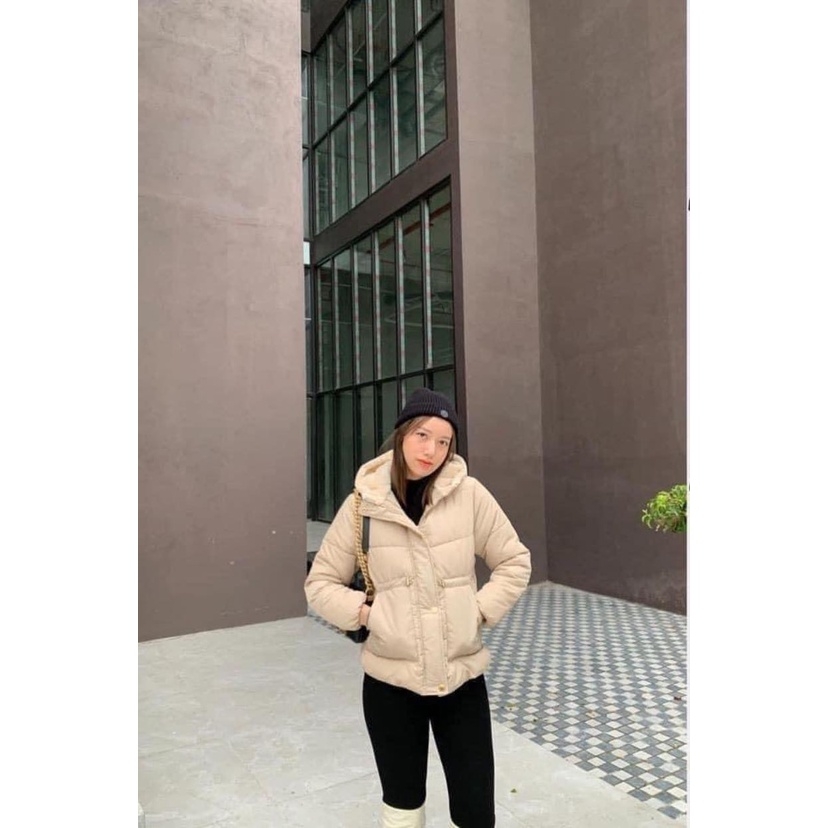 Áo khoác mùa đông chống nước lót lông mũ chun eo Zara Auth New Tag có sẵn 4341/721 4341721