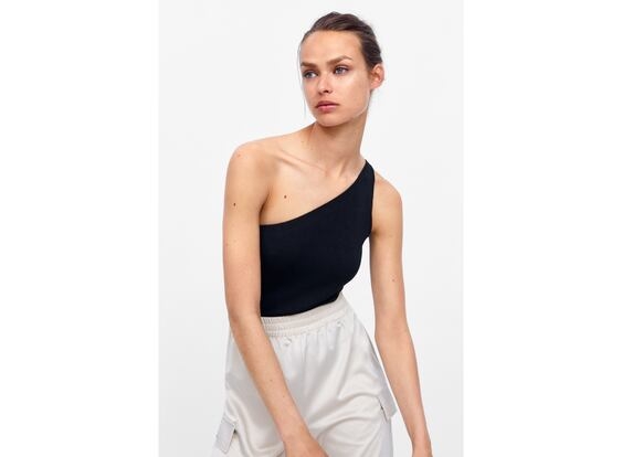 Áo bodysuit lệch vai không tay Zara Auth New Tag có sẵn 2878/030 2878030