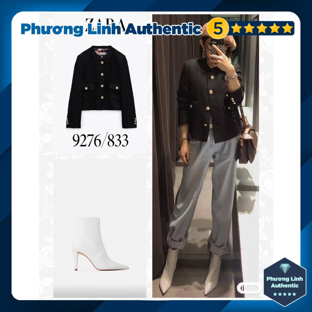 Áo khoác dạ dáng ngắn lót họa tiết Zara Auth New Tag có sẵn 9276/833 9276833