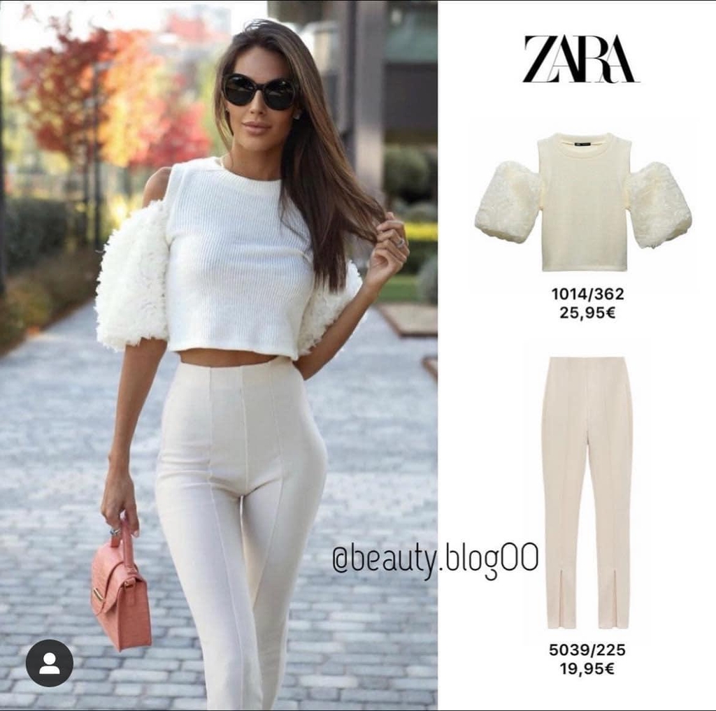 Áo len mỏng dáng ngắn trần vai tay bồng Zara Auth New Tag có sẵn 1014/362 1014362