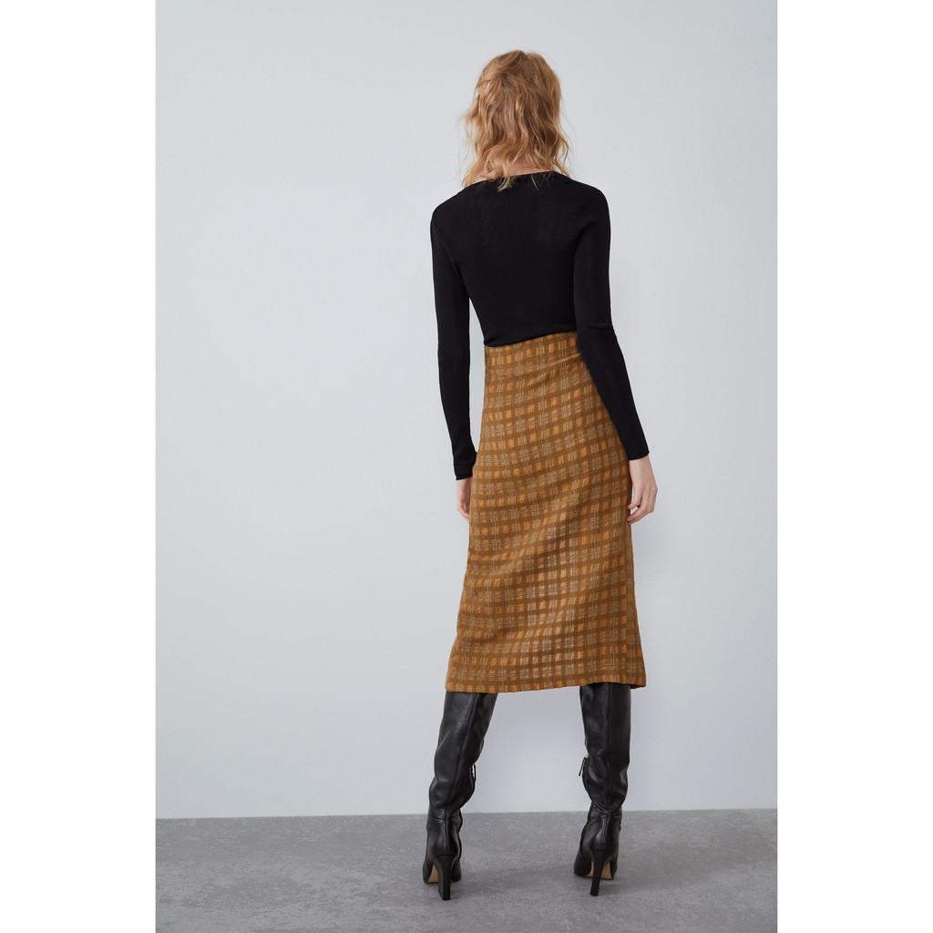 Chân váy xoắn eo dáng midi Zara Auth new tag có sẵn 8155/210 8155210