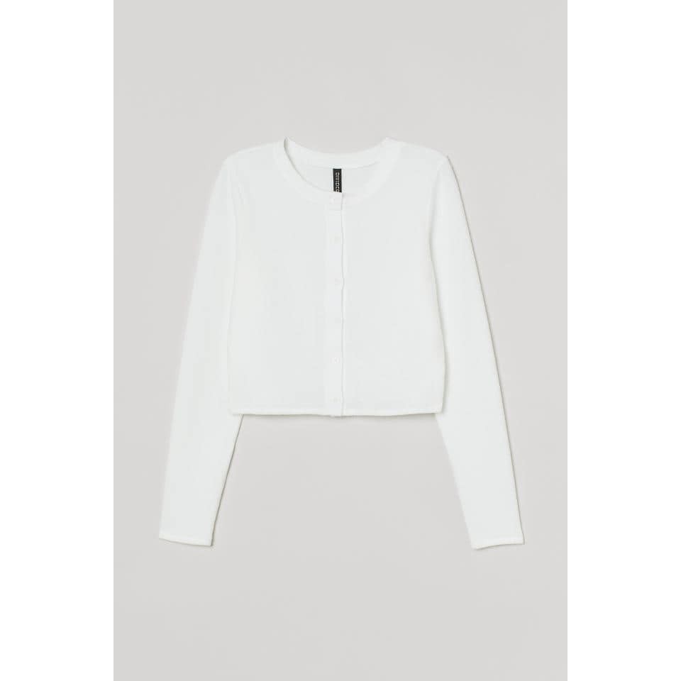 Áo Cardigan dáng ngắn mặt bông mịn form nhỏ H&M Auth New tag có sẵn 0917888