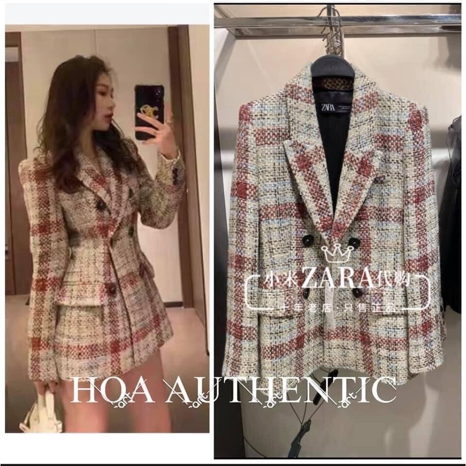 Áo khoác dạ Blazer tweed Zara Auth new tag có sẵn 2065/200 2065200