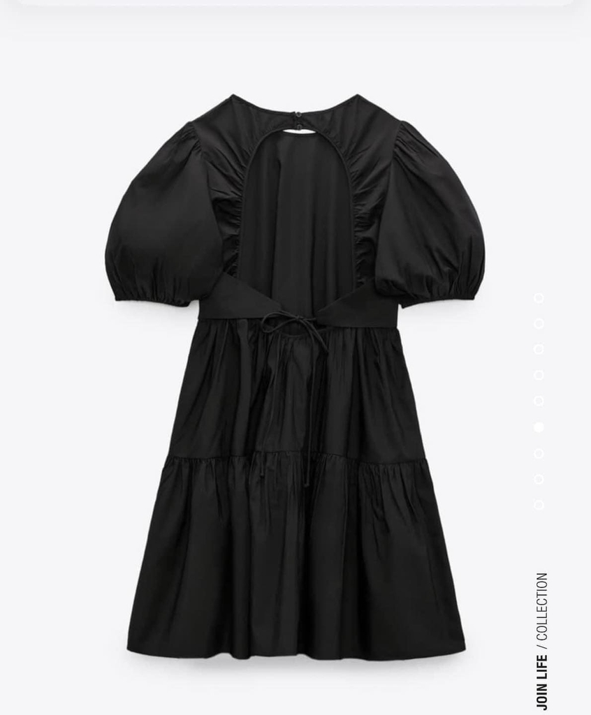 Váy dáng ngắn babydoll hở lưng dây buộc eo Zara Auth New Tag có sẵn 0881/316 0881316