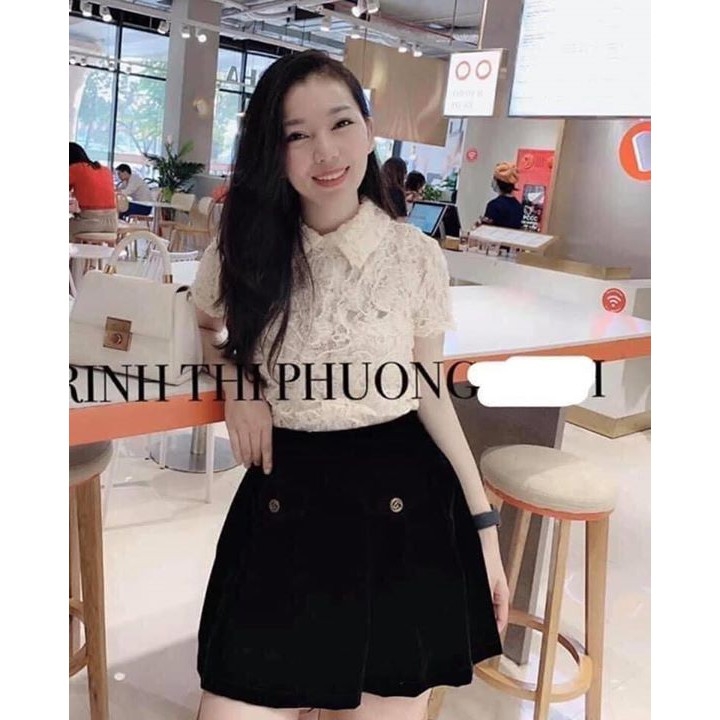 Áo dáng ngắn đáp ren cổ bẻ Zara Auth new tag có sẵn 2712/402 2712402