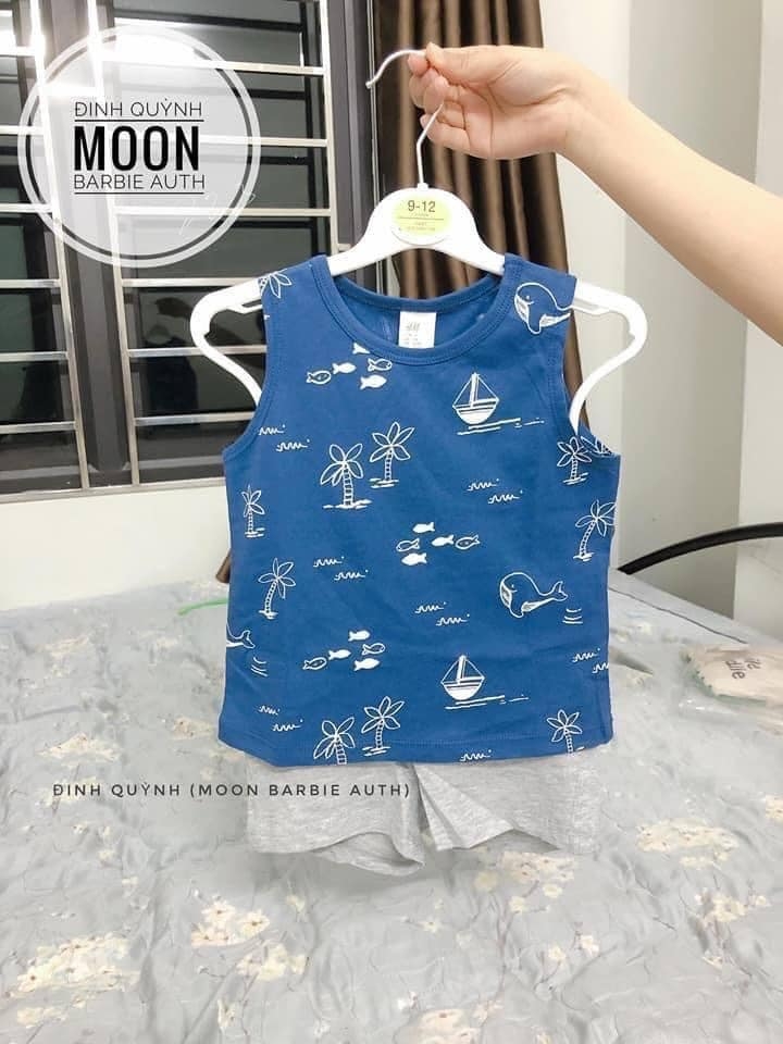Set bộ bé trai gồm áo ba lỗ và quần short H&M Auth New Tag có sẵn 0950833001