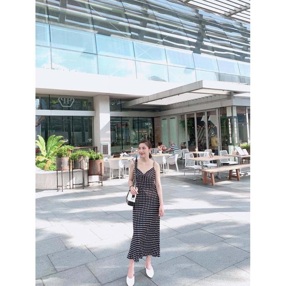 Váy chấm bi cổ đổ Zara hàng hiếm Authentic có sẵn