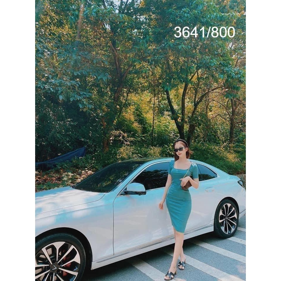 Váy ôm body dáng dài cổ vuông Zara Auth new tag có sẵn 3641/800 3641800