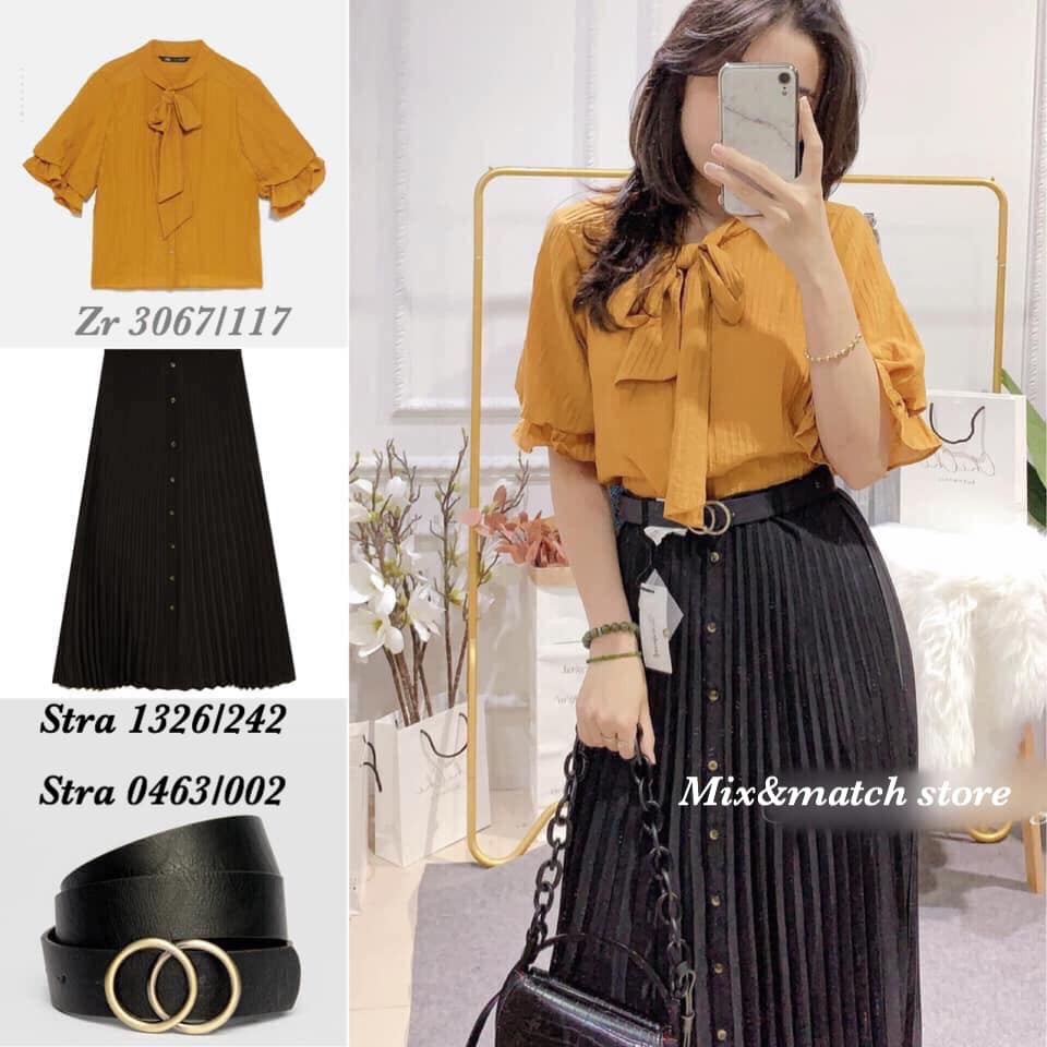 Áo Blouse bèo nơ cổ Zara Auth newtag có sẵn 3067/117 3067117
