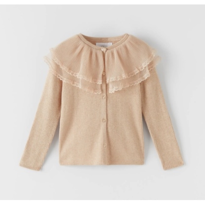 Áo Cardigan cổ đáp ren Zara Auth New Tag có sẵn 6458/707 6458707
