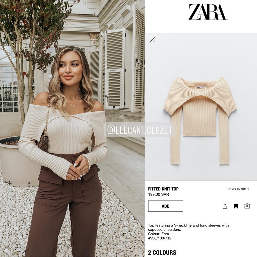 Áo len cổ trễ Zara Auth new tag có sẵn 4938/100 4938100