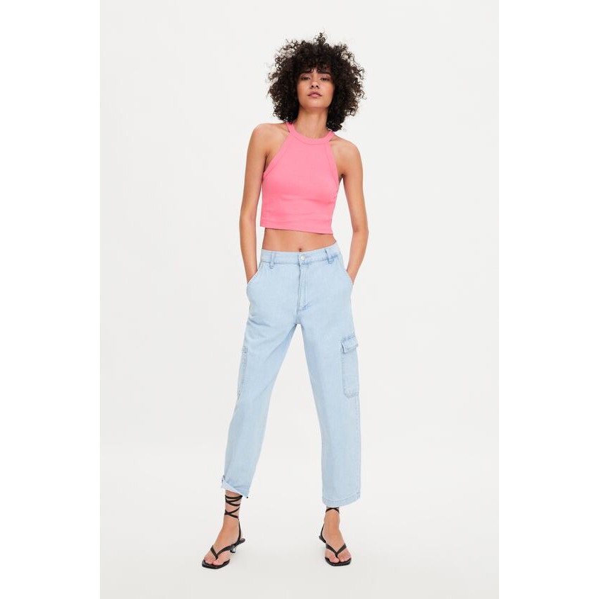 Áo crop hồng Zara 1660/303 1660303